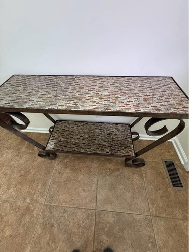 Rustic mosaic console table - rustic,